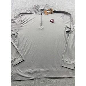 Mens Texas A&M Aggies Quarter Zip Pullover Grey Size L NEW Rivalry Threads